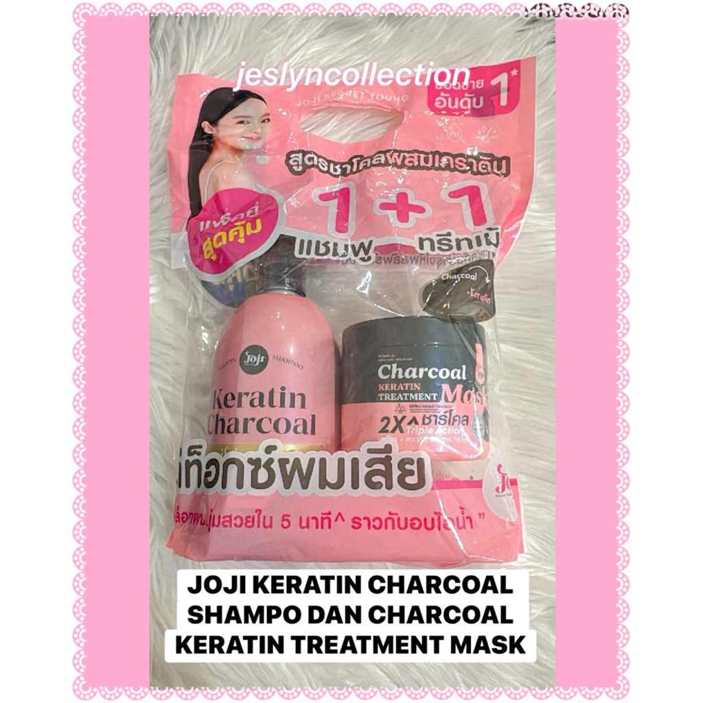 JOJI KERATIN CHARCOAL SHAMPOO DAN CHARCOAL KERATIN TREATMENT MASK