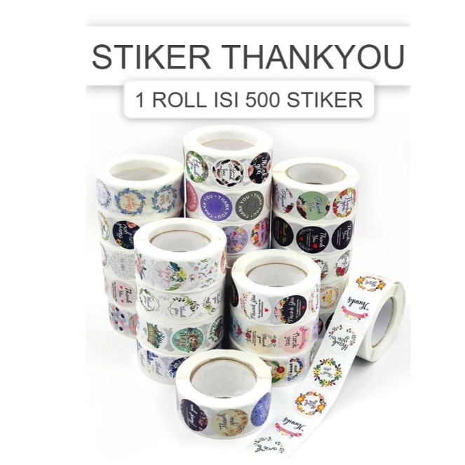 

STIKER ROLL THANKYOU GAMBAR MENARIK BERVARIAN ISI 500