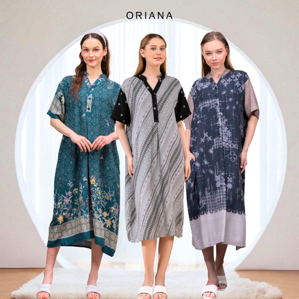 Oriana Homewear Maxi Dress Daster Rayon Mahika Collection Sizing
