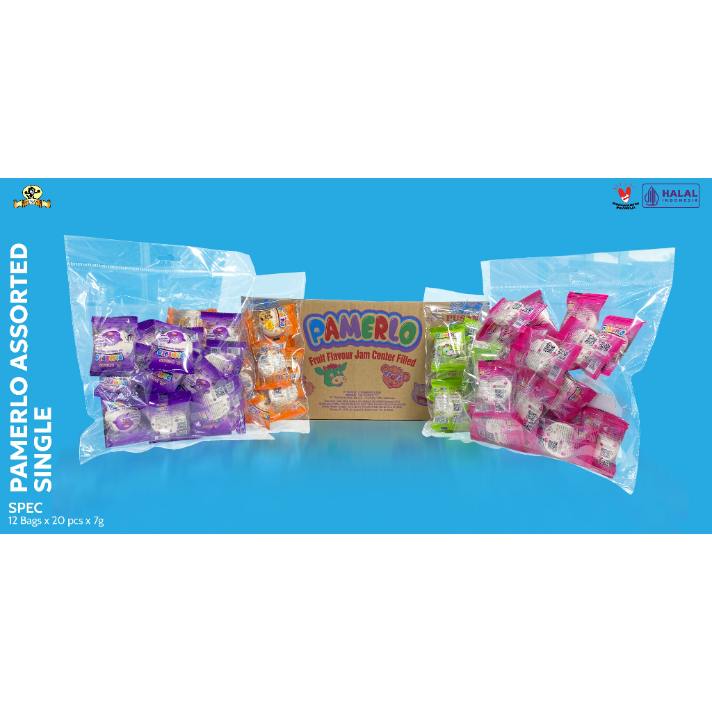 

Pusan PAMERLO Marsmallow rasa Anggur / Strowberry / Jeruk / Melon