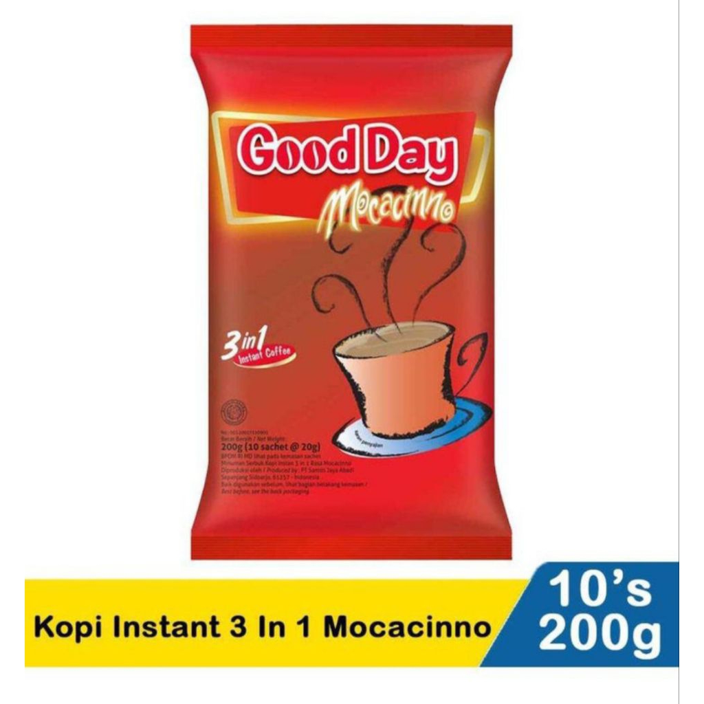 

Good day kopi instan 3 in 1 mocacinno 10x20g