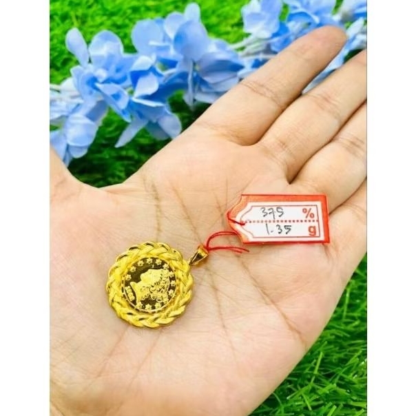 liontin koin emas 375