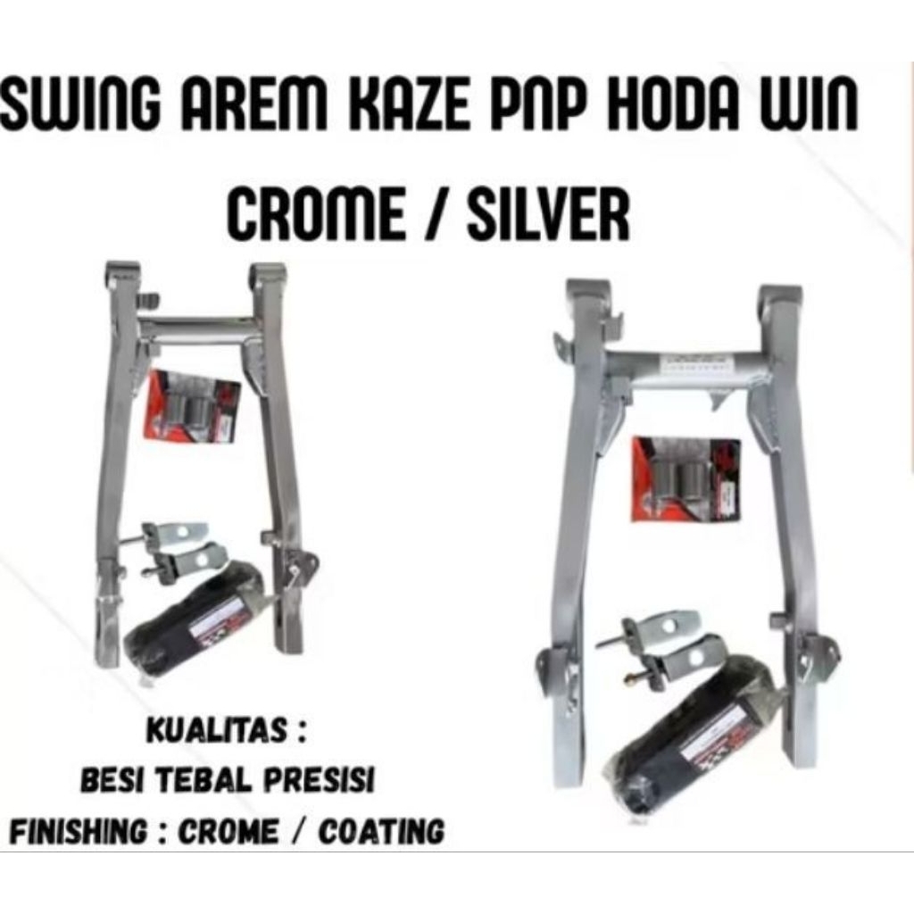 SWING AREM ARM SASIS BELAKANG KAZE PNP HONDA WIN GTX SUPRA GRAND PERESISI PASTINYA CROME SILVER TEBA