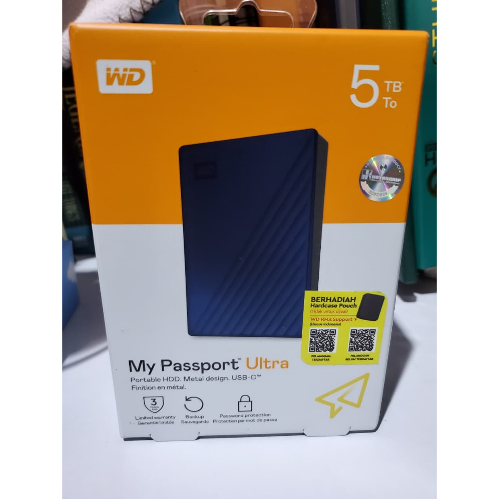 Hardisk WD My Passport Ultra 5TB Metal Design USB C USB Type C Garansi Resmi