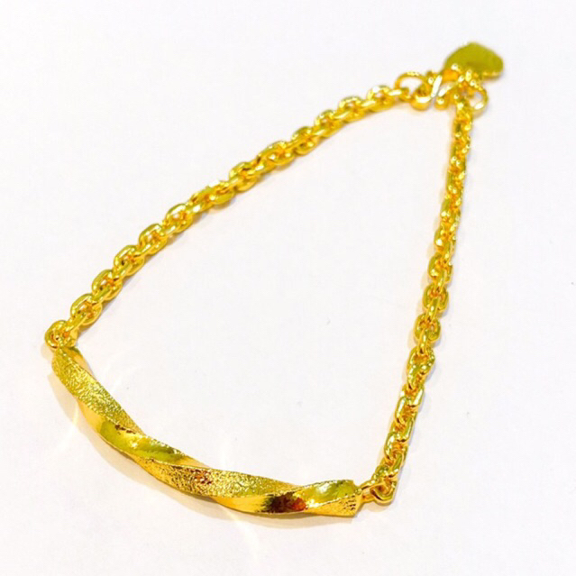 gelang ulir nuri viral Lapis Emas 24krt Crum Emas Muda 18gram gelang Cewek Replika Premium Gold