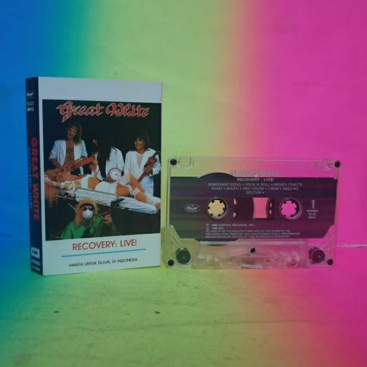 Kaset GREAT WHITE recovery : live  BAGUS mulus MAXELL