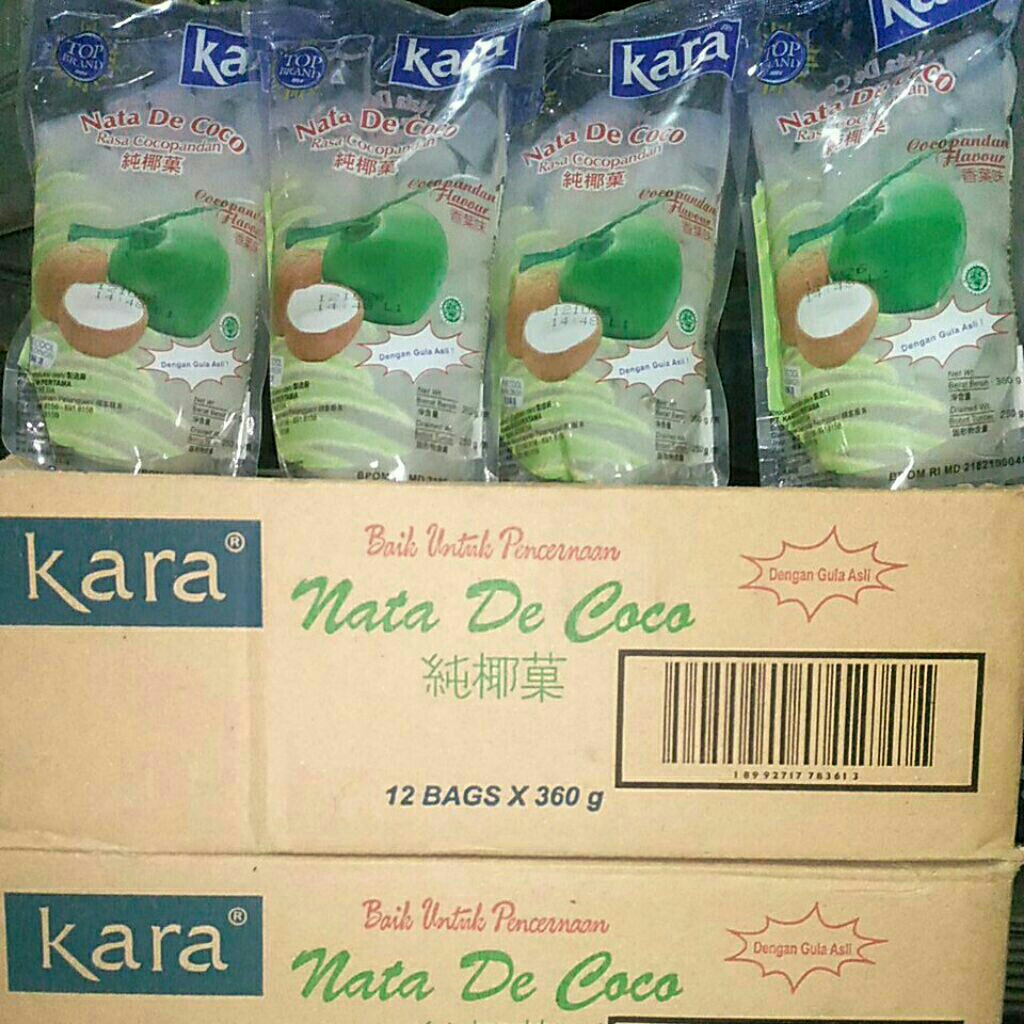 

Nata De Coco 1dus(isi 12pouch x 360gr)dibuat dari kelapa dengan gula asli