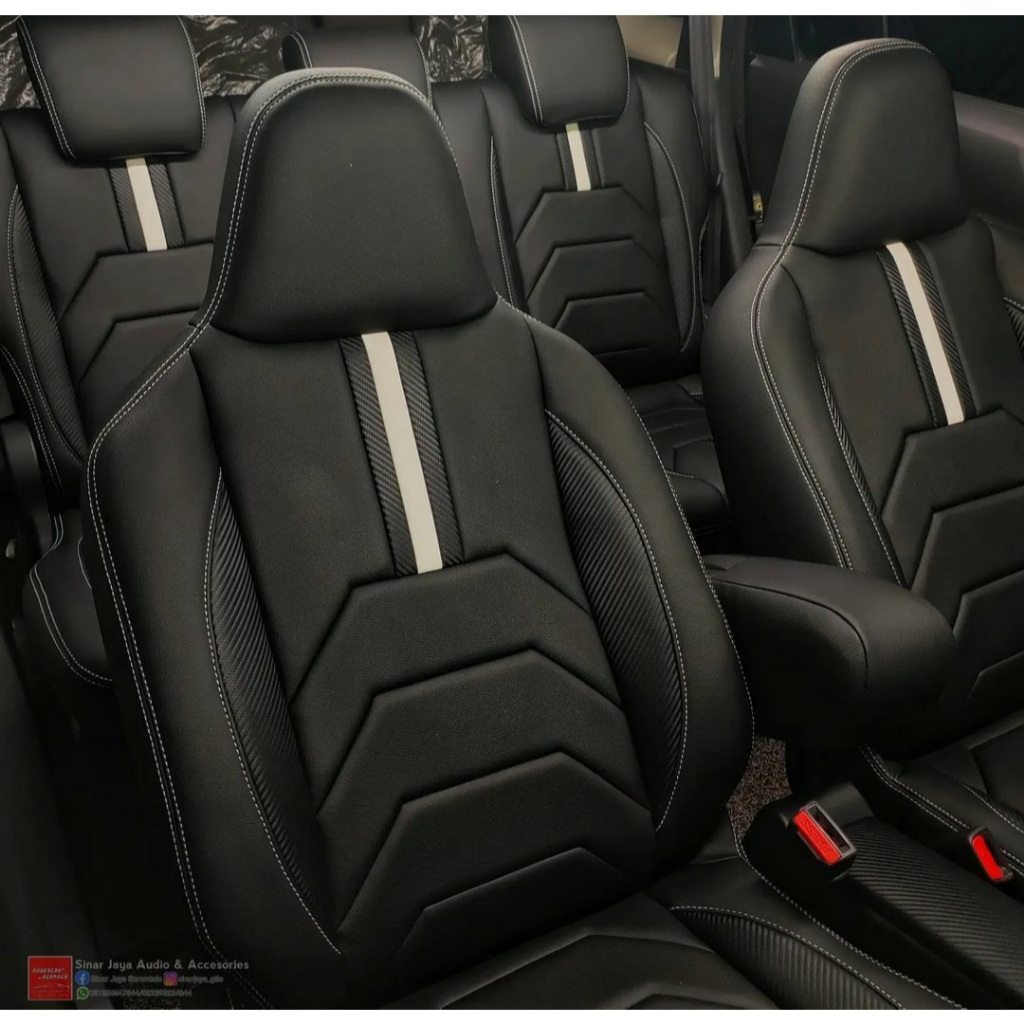 sarung jok mobil calya & sigra 2017-2025 full set jok +bantal leher 2+cover stir