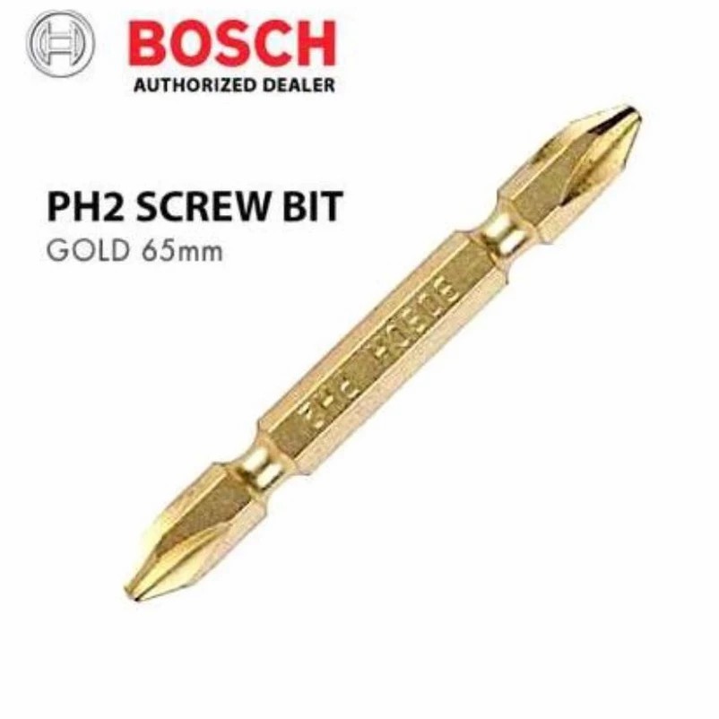 BOSCH Original Mata Obeng Angin PH2 x 65 mm Plus Mata Bor Bosch Kuning /Bosch Mata Obeng Gypsum 65mm