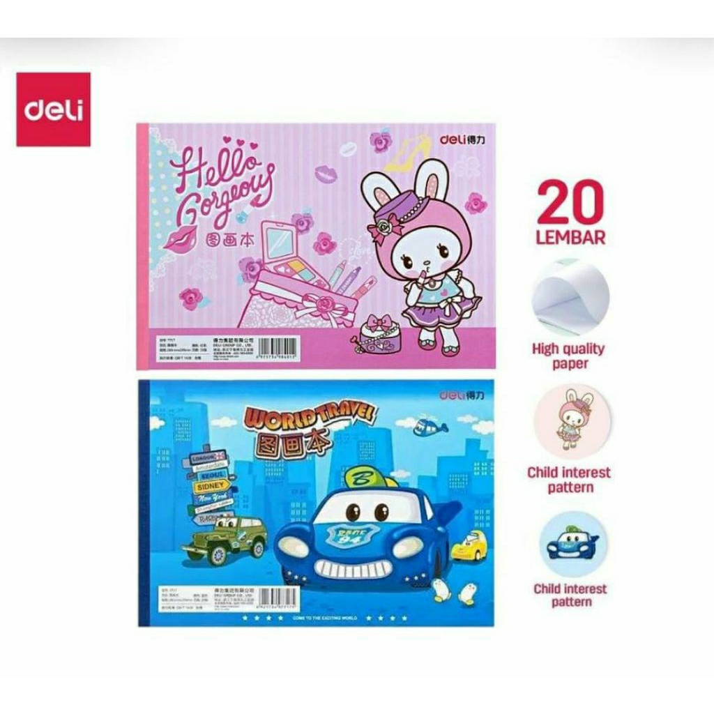 

Buku Gambar Deli Tebal dan Halus Painting Book Isi 20 Lembar Edukasi Anak Souvenir Hadiah Perlengkapan Sekolah Deli School Drawing Book
