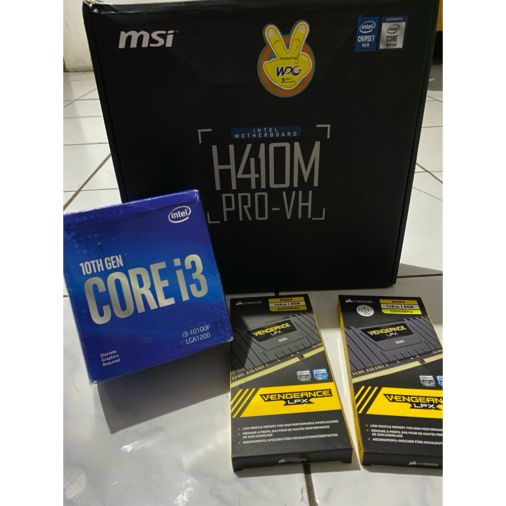 paketan i3 10100f + mobo + 16gb ddr4