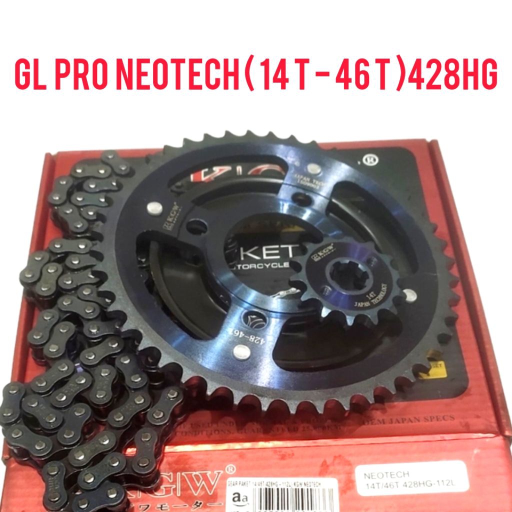 GEAR SET GL PRO-NEOTECH / CHAIN KIT GL PRO-NEOTECH / GIGI TARIK GL PRO-NEOTECH UKURAN 46T