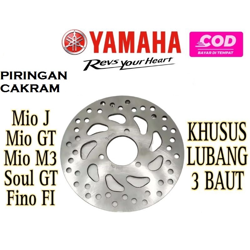 Piringan Cakram mio M3 Mio J Mio GT Soul GT / Cakram depan mio J mio Soul GT Baut Lubang 3
