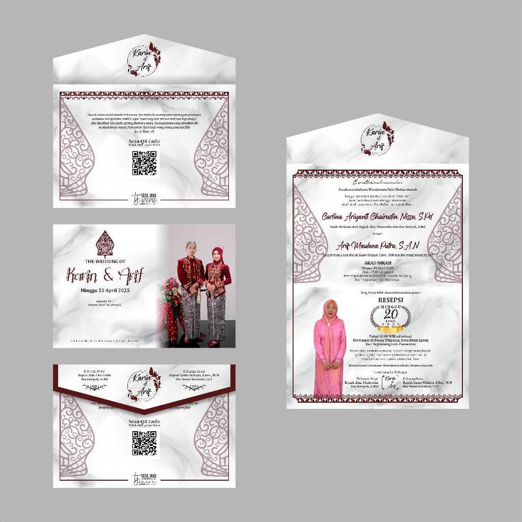 Undangan Custom Semi Amplop Glossy Art Paper Bebas Request Desain