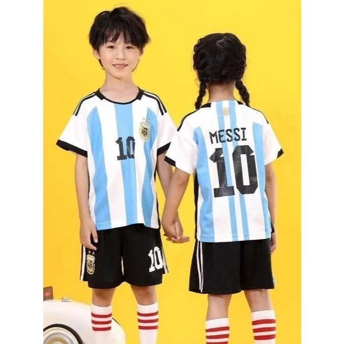 COD / SETELAN BAJU BOLA ANAK TERBARU 2025 TIMNAS ARGENTINA PUTIH MESSI / JERSEY FUTSAL