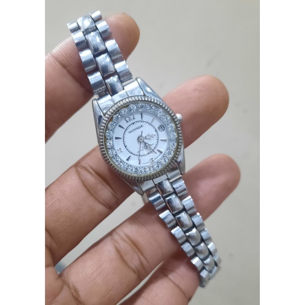 Jam tangan wanita ori mirage rantai stainles masih mulus murah