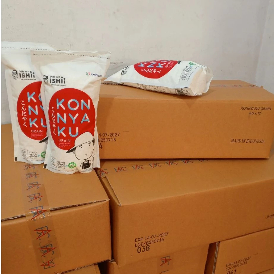 

Mr. Ishii Konnyaku Grain - Shirataki Rice - Konnyaku Rice 1 Karton Isi 12 Pouch 1kg