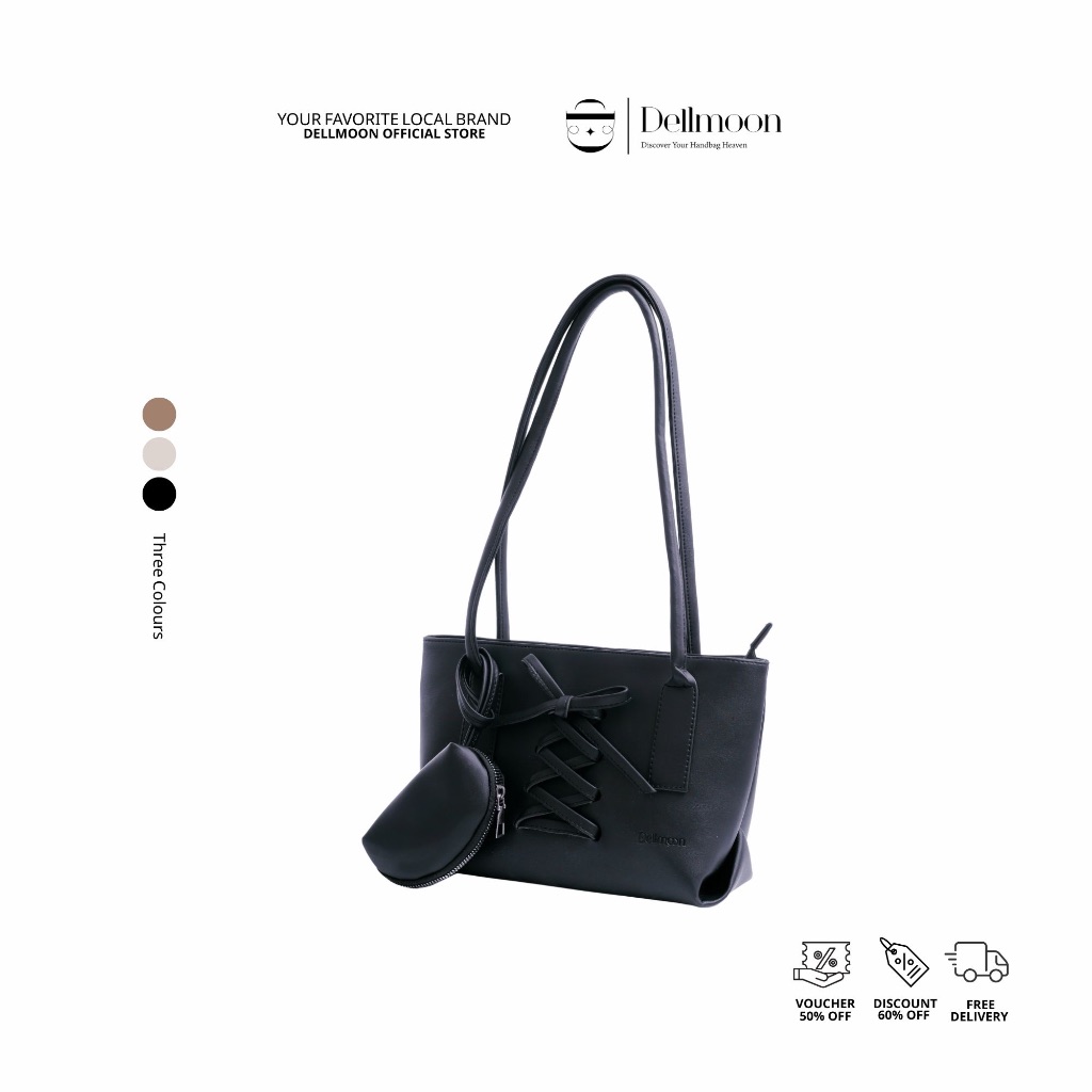 Dellmoon Celine Tas Wanita Gradien Hand Bag Selempang Wanita - Black
