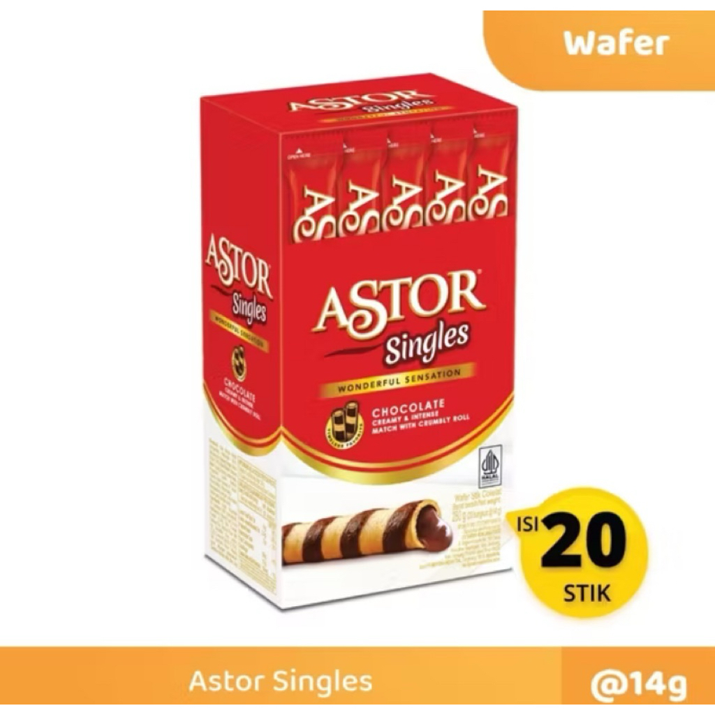 Astor Singles Chocolate 1pack isi 20stik|Astor|Astor Singles