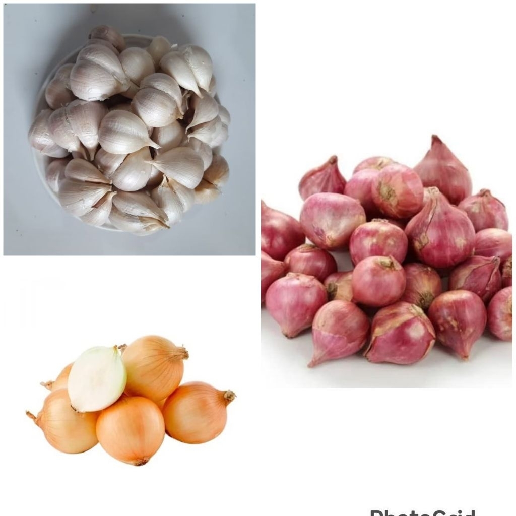 

Bawang merah, bawang putih, bawang bombay utuh