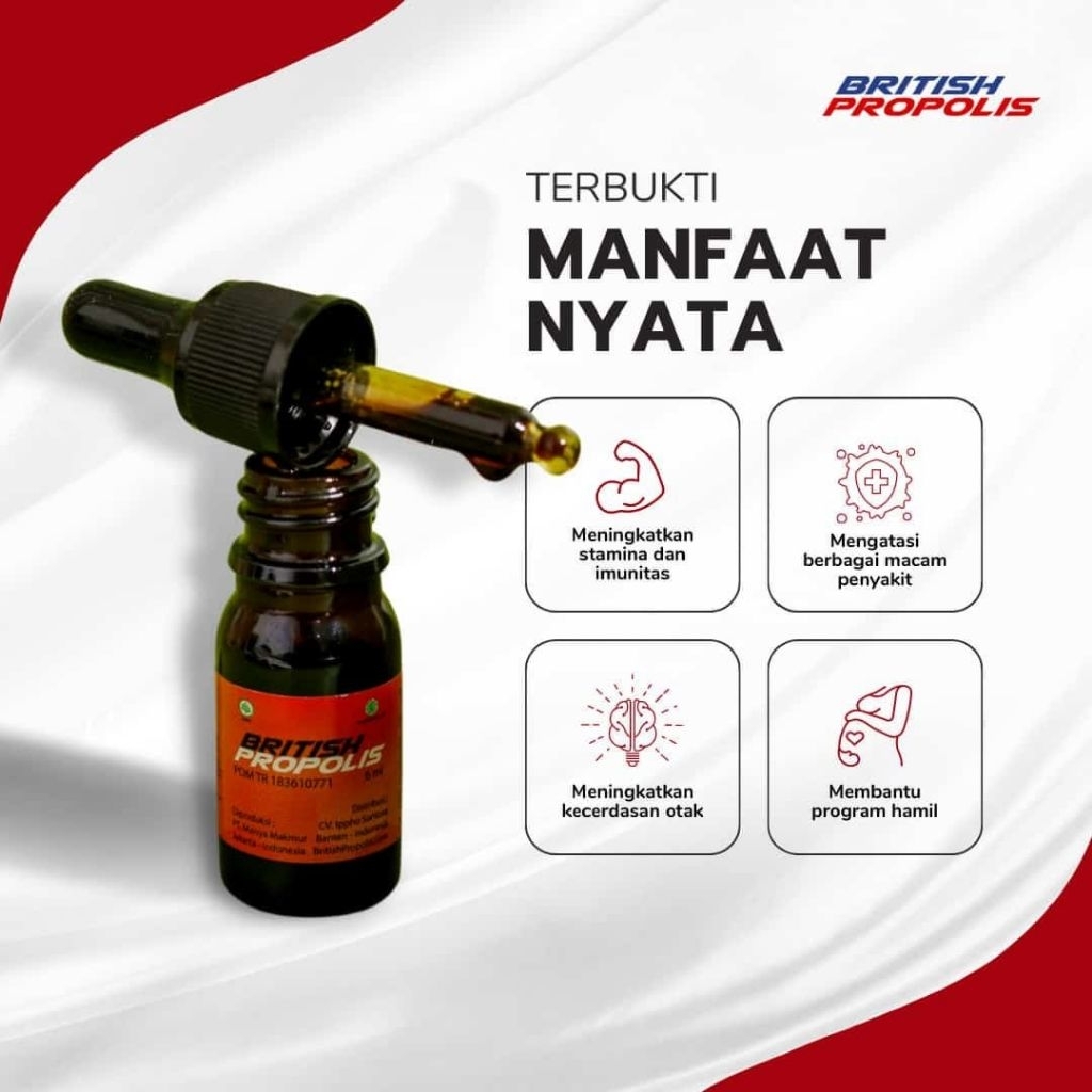 British Propolis Original 6ml Dari Inggris Terbukti Manfaatnya Untuk Mengatasi Berbagai Masalah Peny