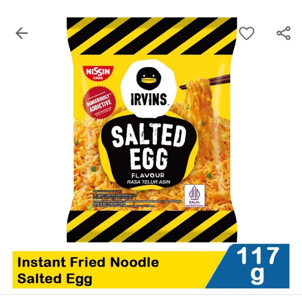 

Nissin irvin salted egg fried noodle