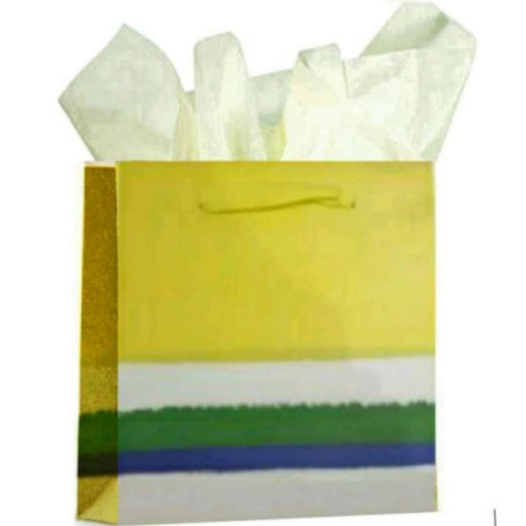 

[SIZE M] BBW YELLOW STRIPES PAPERBAG PAPER BAG