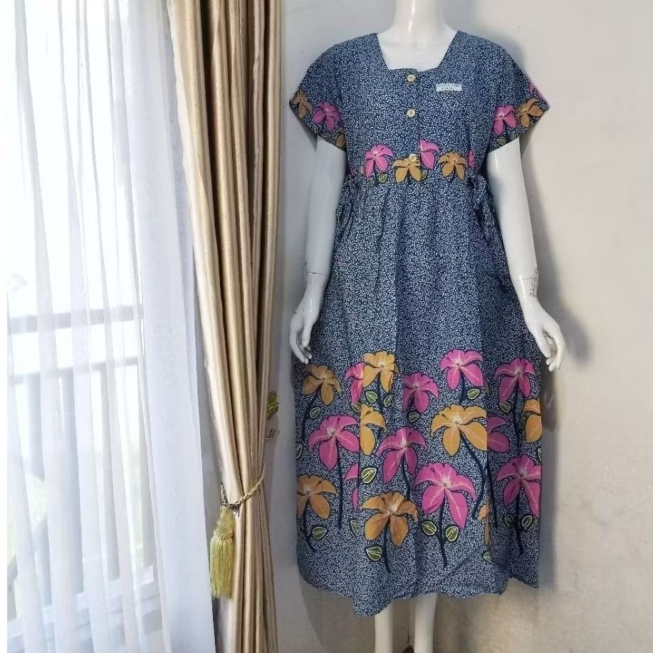 BATIK H.A.P Daster Chibi Lengan Pendek Panjang Semata Kaki Original Batik H.A P Busui Friendly Bahan