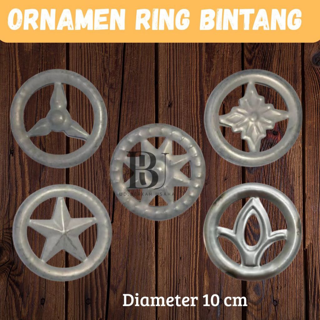 Ring bintang ornamen pagar tralis besi plat