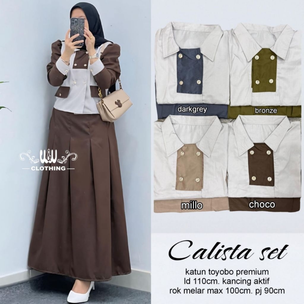 CALISTA SET/Baju Setelan Wanita/Baju Wanita