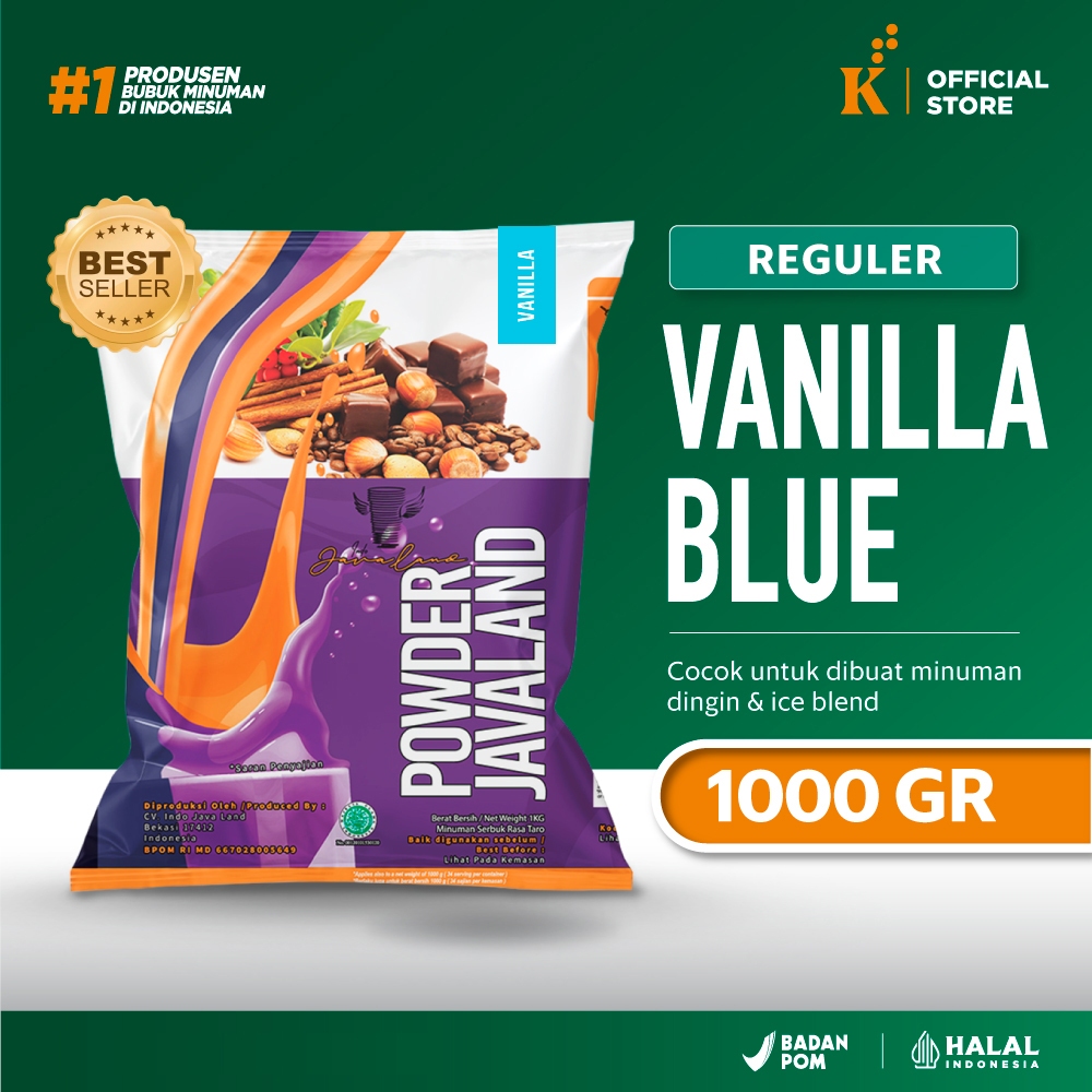 

Bubuk Minuman Bubble Powder Drink Vanilla Blue ORIGINAL Javaland 1kg