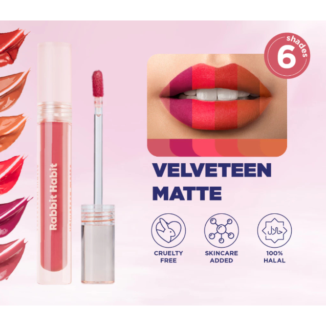 Rabbit Habit Lip Cream Velveteen Matte – Natural Matte Finish, Smudge-Proof ED 01/2026