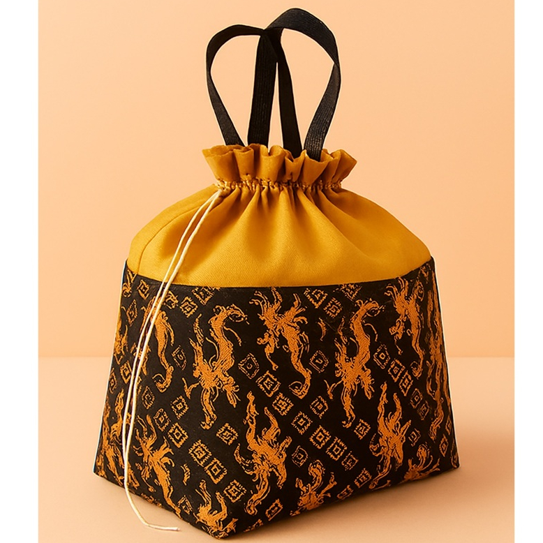 1pc Goodiebag tas serut batik coklat  tipis utk nasi kotak / hajatan / tumpeng mini / bento murah