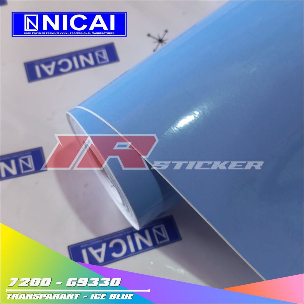 Stiker Skotlet Transparan Kertas NICAI Ice Blue 7300 Transparan Ice Blue Glossy [ROLL]