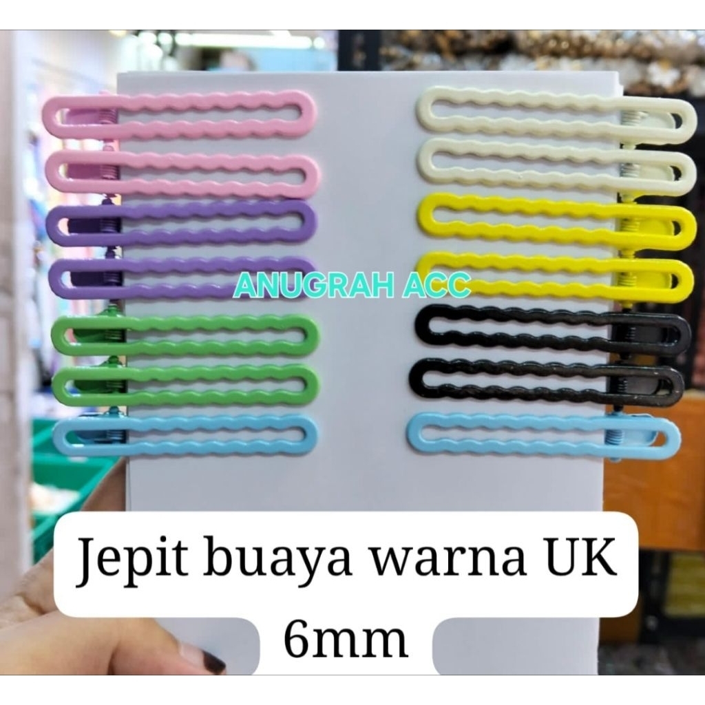 jepit buaya lubang 6cm rainbow