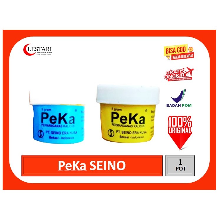 Obat Kulit Rendaman PK Seino / PeKa (Serbuk Kristal) 1 Pot - Kuning 2,5gr / Biru 5gr