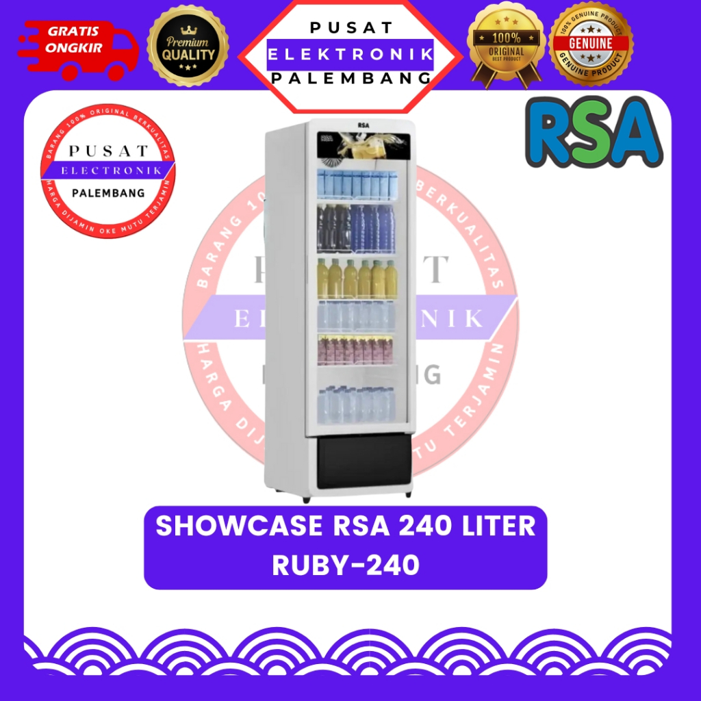 KULKAS SHOWCASE RSA 4 RAK RUBY-240 LITER KULKAS SHOWCASE PALEMBANG
