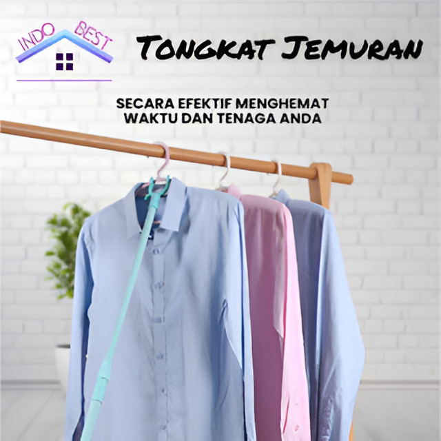 IB  Tongkat Stik Gantungan Baju Teleskopik Tarik Panjang / Galah Jemuran Bisa Disetel Panjang Tongka