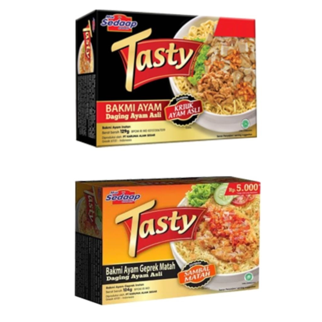 

Mie SEDAAP TASTY Bakmi Ayam All Varian Ecer Grosir