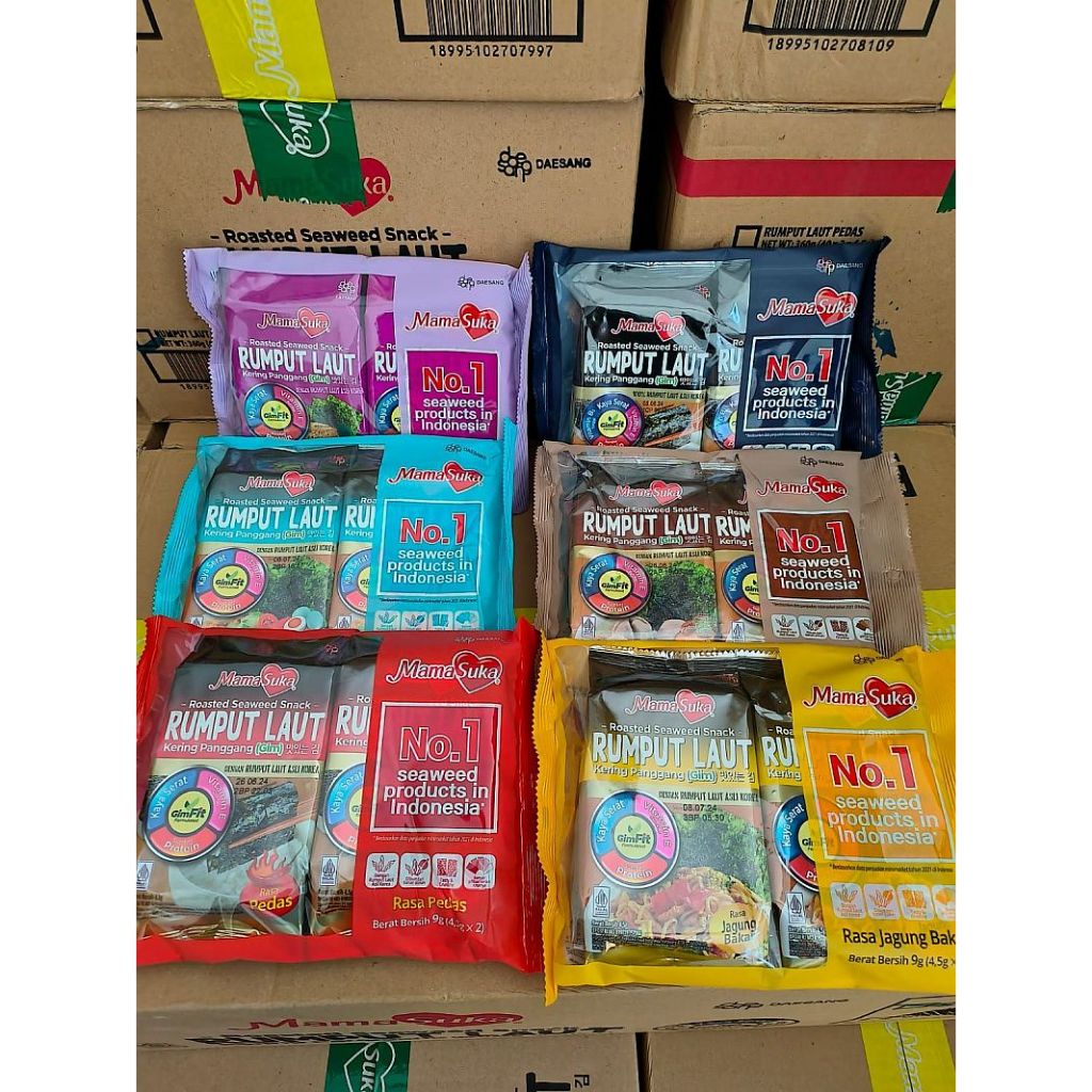 

Mamasuka Rumput Laut Original, Chicken Ghost Pepper, Salted Egg - ISI 2
