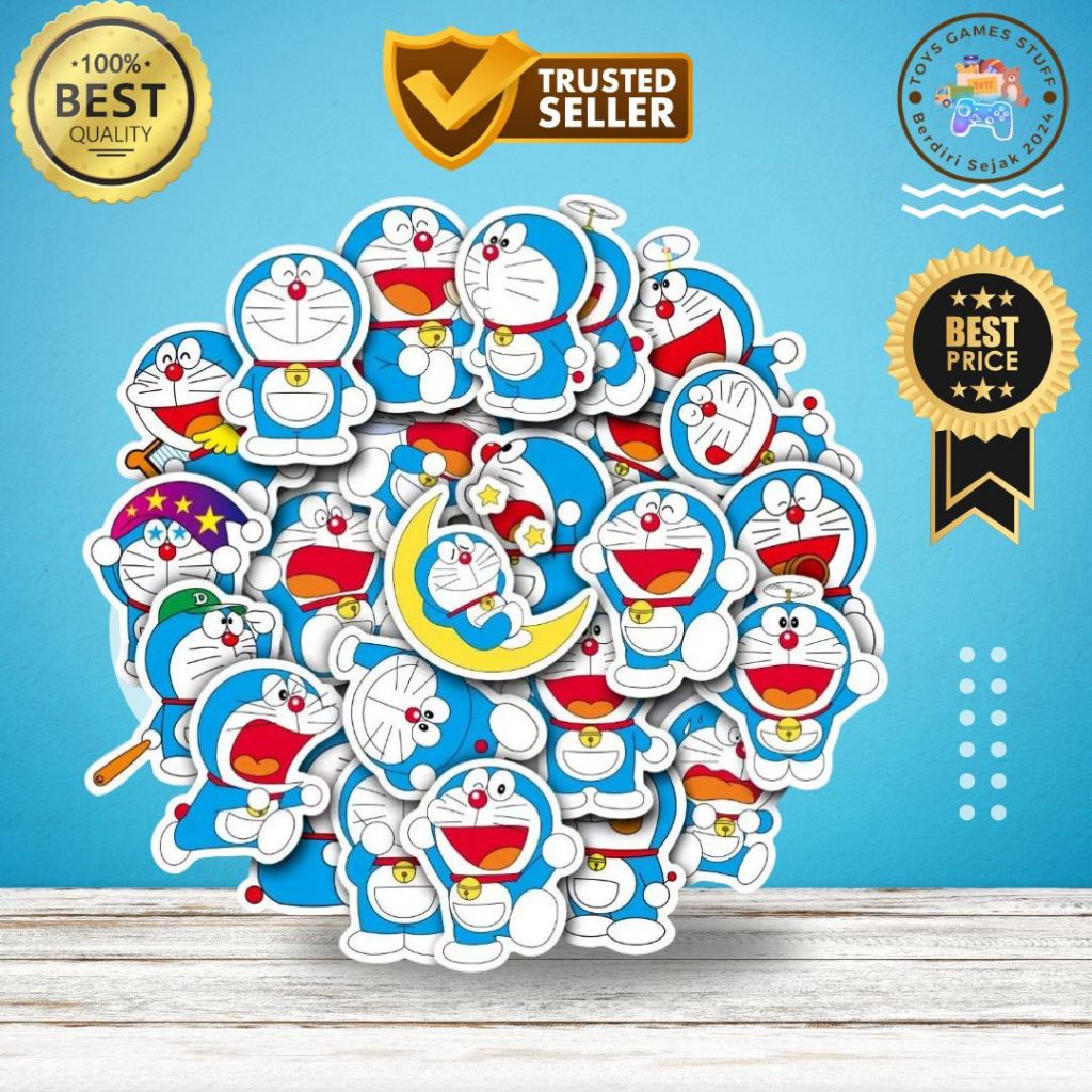 Stiker Aesthetic Pack Doraemon Vinyl Waterproof 50 Pcs Best Quality Product