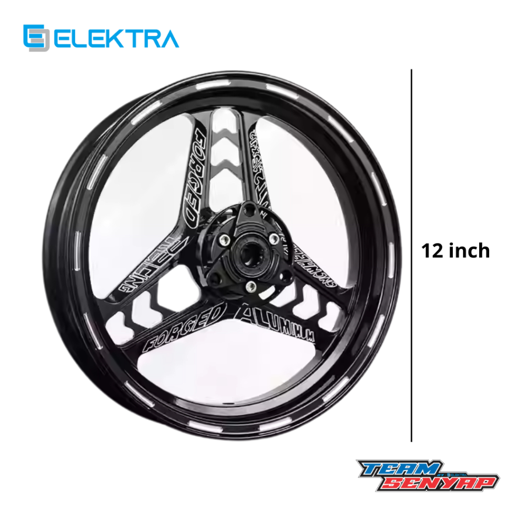Velg cnc ring 12 r 12 molis motor listrik hitam
