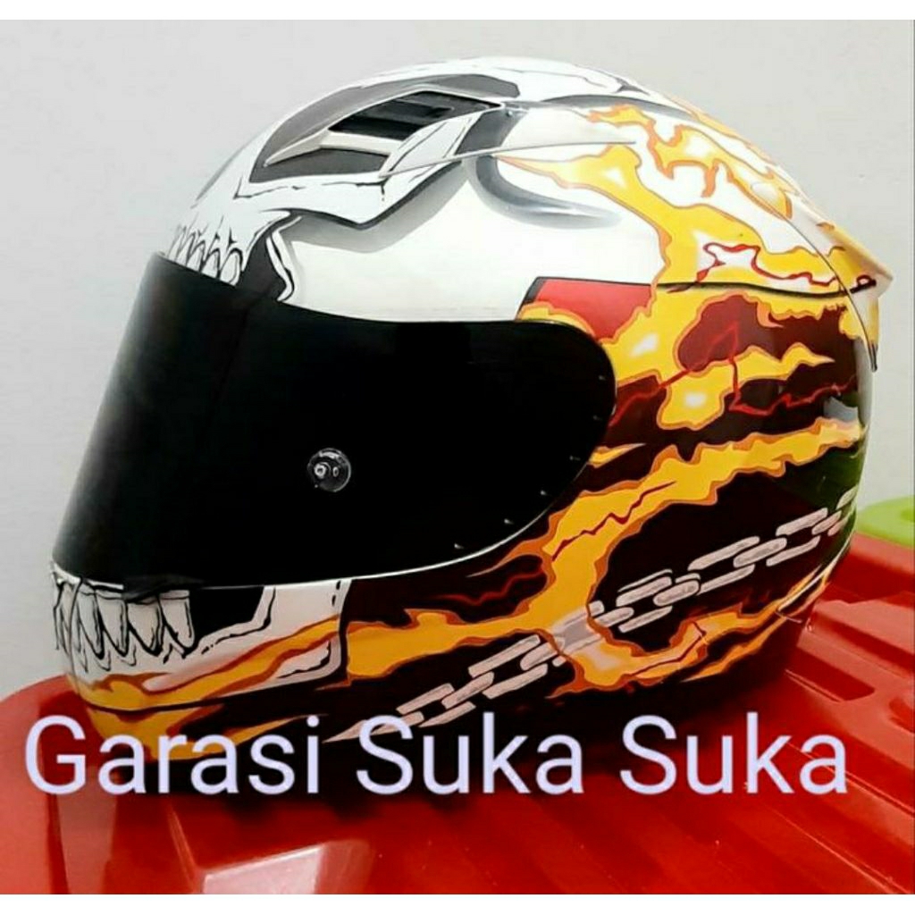 Helm KYT RC17 Repaint HJC Marvel Ghost Rider Size L (Second Like New).