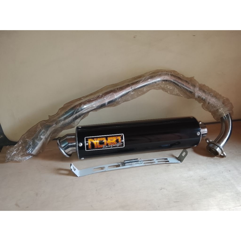 Knalpot Yamaha Scorpio Racing Muffler Merek Nob1 Ori Warna Black Alumunium Saries