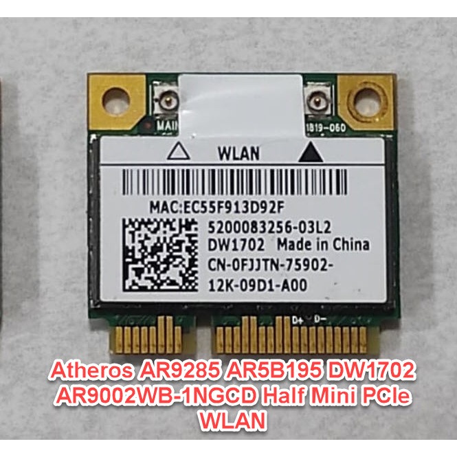 Atheros AR9285 AR5B195 DW1702 AR9002WB-1NGCD Half Mini PCIe WLAN