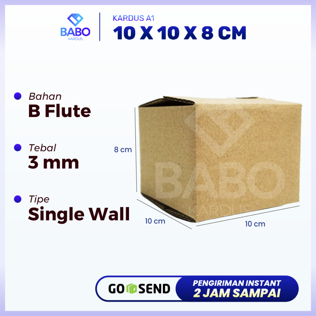 Kardus Polos Karton Box 10x10x8 (Kardus 10 x 10 x 8 cm)