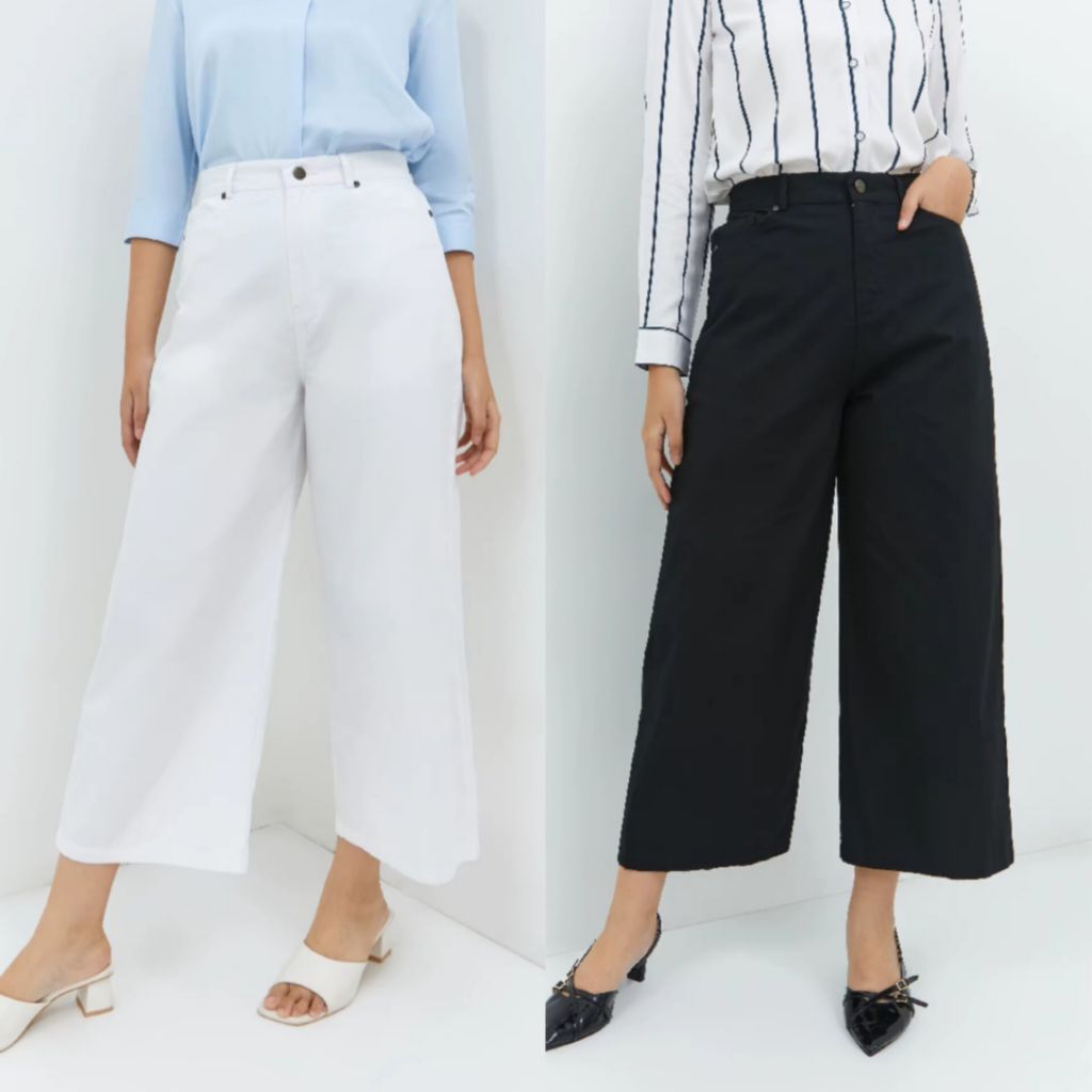 Elena White & Black Cullotes - GEELA, Celana Wanita