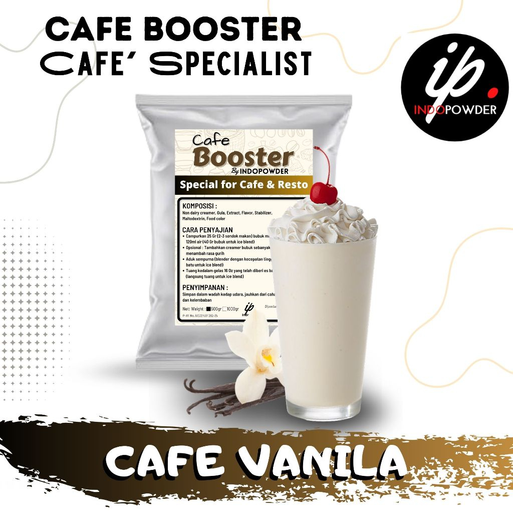 

Indopowder - Bubuk PREMIUM CAFÉ BOOSTER VANILLA Untuk Cafe, Waralaba, Resto dan Usaha Minuman