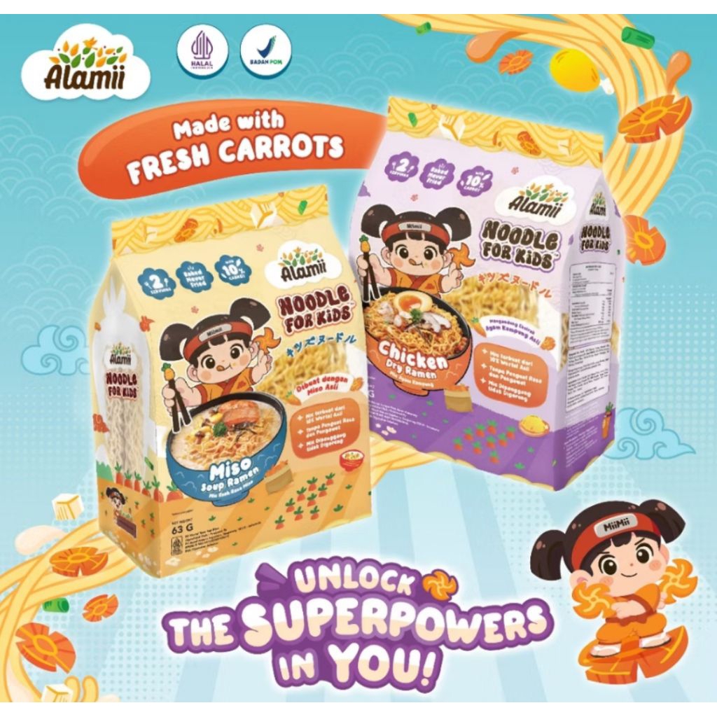 

Alamii Mie Sehat Bergizi Non MSG - Alamii noodle Mie alami wortel
