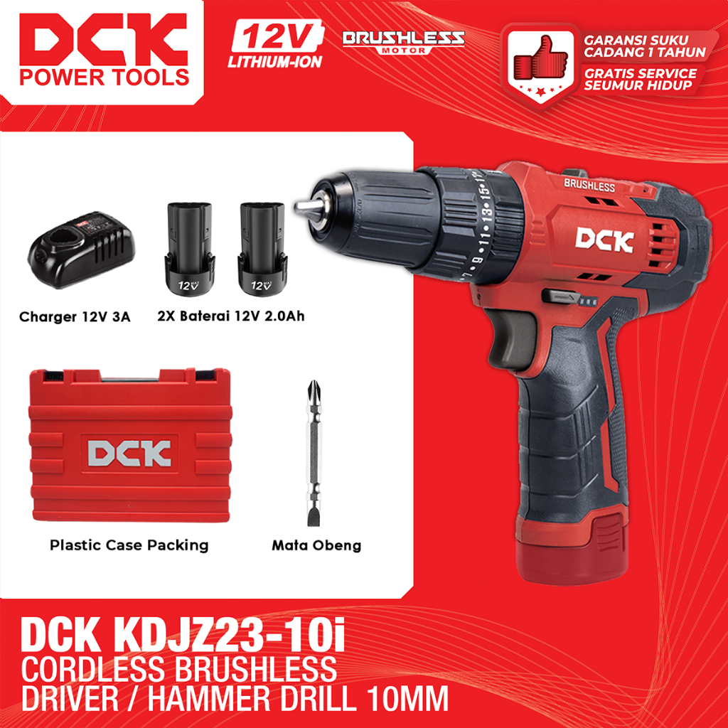 DCK KDJZ23-10i Cordless Brushless Driver / Hammer Drill 10mm